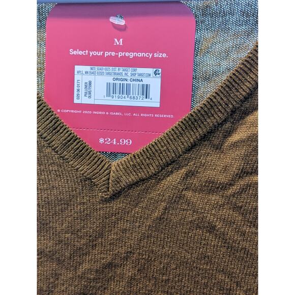 Ingrid & Isabel Maternity Sweater Knit VNeck Pullover Long Sleeves Olive Green M - Picture 4 of 7